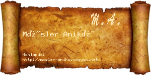 Mösler Anikó névjegykártya